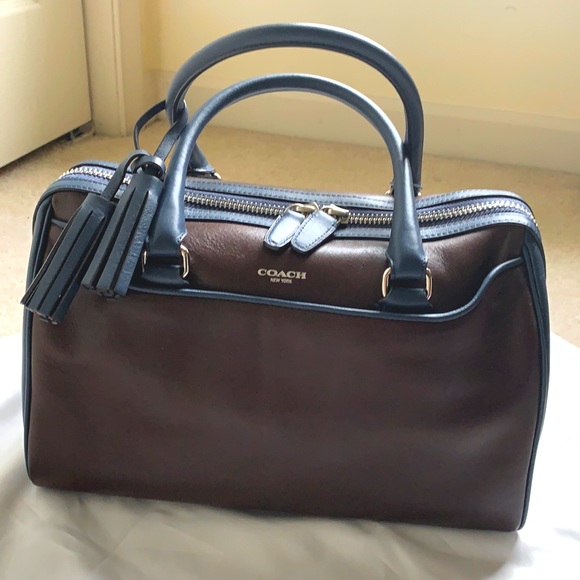 Coach Handbags - Coach rare leather bicolor satchel